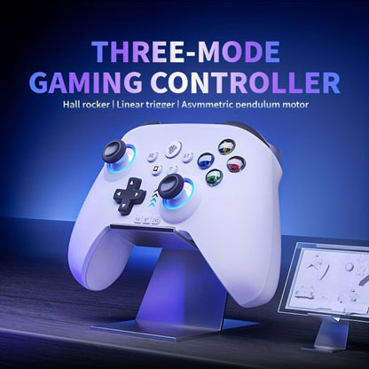Three-Mode Wireless PC Controller with RGB Lighting, Hall Effect Joystick & Trigger, Programmable Buttons & Vibration for Windows PC, Android, Nintendo Switch & Steam – Not Compatible with Xbox