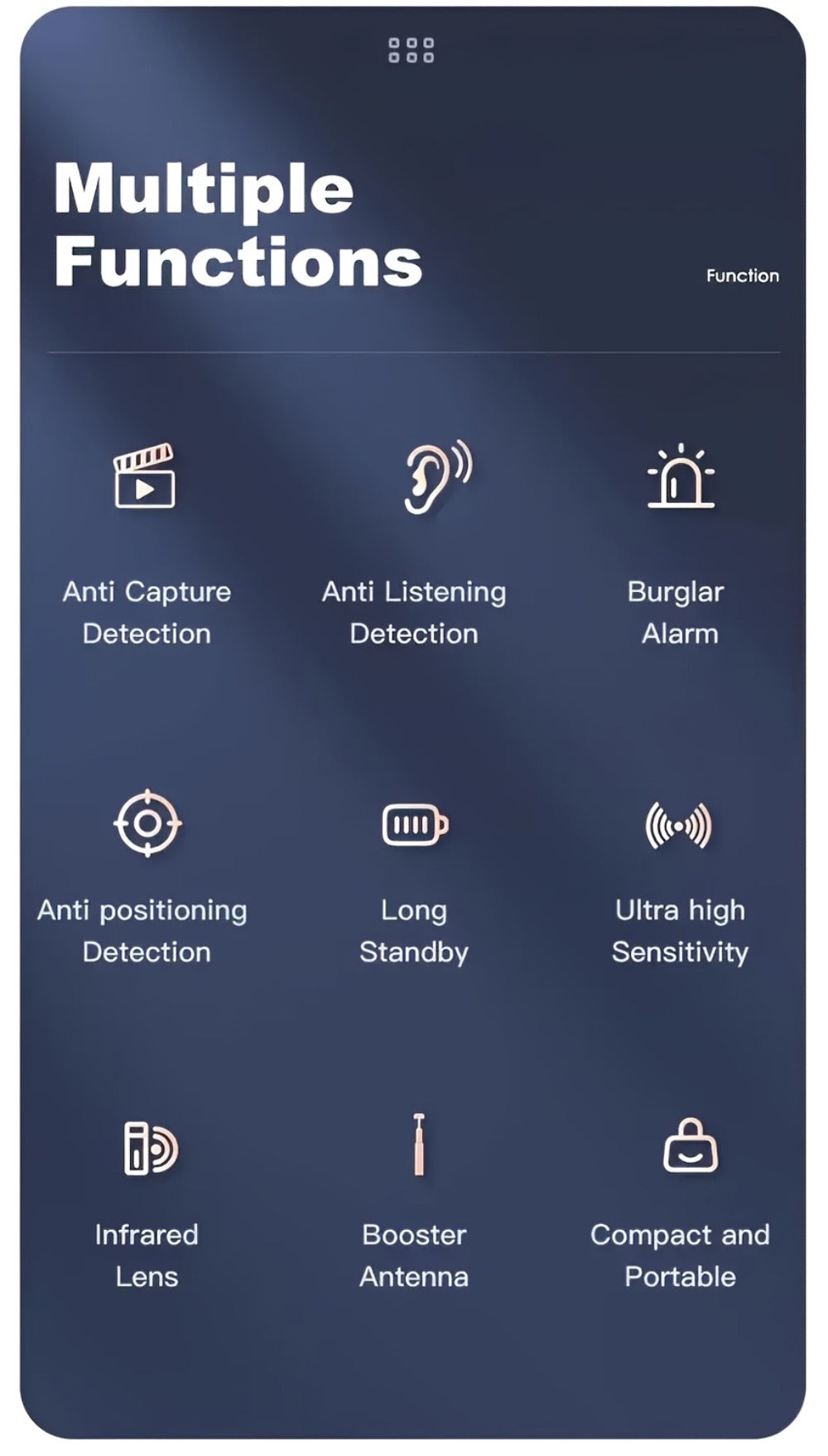 Hidden Camera Detector Anti-Spy RF Signal Scanner, GPS Tracker Finder, Wireless Bug Detector – Portable Privacy Protection for Hotels, Airbnb, Rental Cars, Offices & Travel