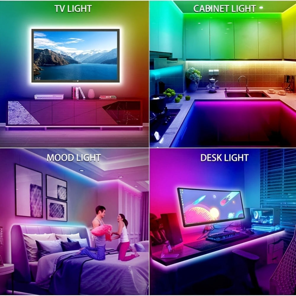 5050 RGB LED Strip Light Kit, 10m to 30m with App Control, Music Mode and 40-Key IR Remote