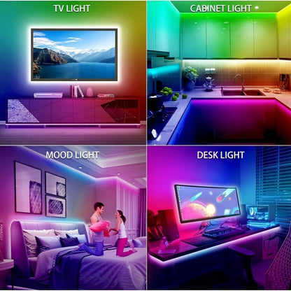 5050 RGB LED Strip Light Kit, 10m to 30m with App Control, Music Mode and 40-Key IR Remote