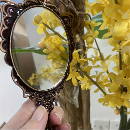 Decorative Peacock Comb and Handheld Mirror Two-Piece Set in Four Image-Bound Design Options