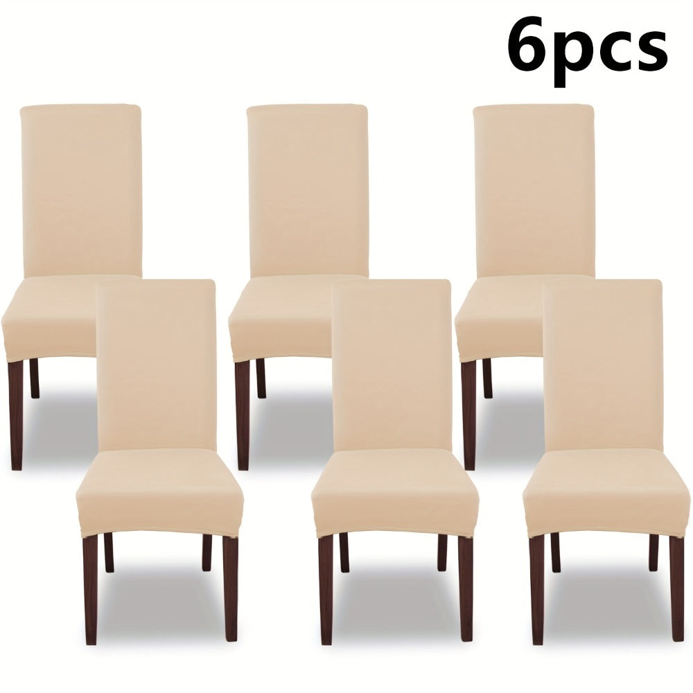 Chair Cover Set of 4 or 6 Stretch Milk-Fiber Dining Slipcovers in Eight Available Color Choices