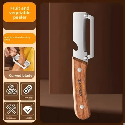 Fruit Peeling Knife Set 2pcs, Stainless Steel Pineapple Eye Remover & Sugar Cane Rind Cutter