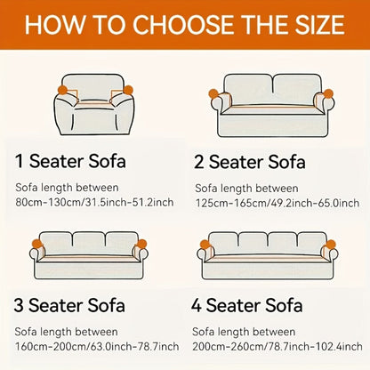 Sofa Cover Polar Fleece Modern Jacquard Elastic Slipcover with Anti-Slip Fit for 1 to 4-Seater Sofas