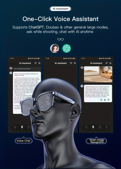AI Camera Glasses 4K Recording & Real-Time Translation – 163 Languages, 8MP Wide-Angle FPV, 4GB Storage, Wireless Smart Glasses for Travel & Driving