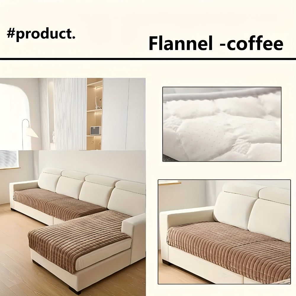 Sofa Cover Quilted-Texture Two-Piece Set with 35.4 x 82.7 and 35.4 x 62.9-Inch Panels in Five Colors