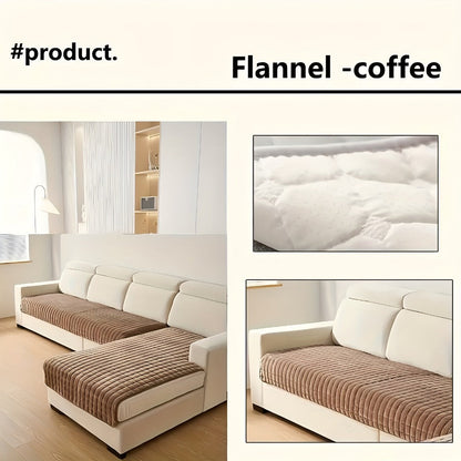Sofa Cover Quilted-Texture Two-Piece Set with 35.4 x 82.7 and 35.4 x 62.9-Inch Panels in Five Colors