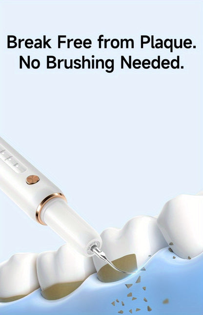 Ultrasonic Tartar Remover Electric Tooth Cleaner 5-Speed IPX6 Waterproof USB Rechargeable Dental Scaler with LED Light Mirror 2 Tips Plaque Stain Removal Tool for Home Oral Care Adults