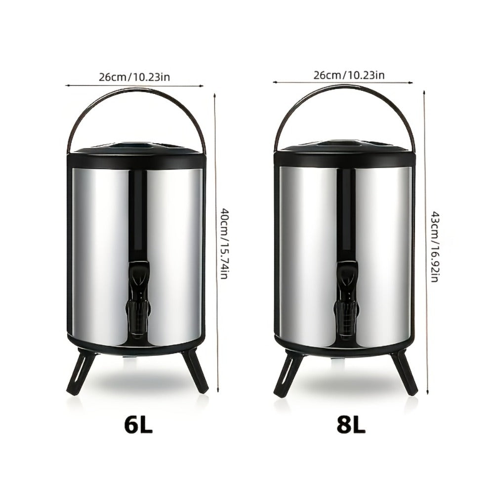 6L or 8L Insulated Beverage Dispenser with Spigot, Twist Lid, Carry Handle and Foldable Stand