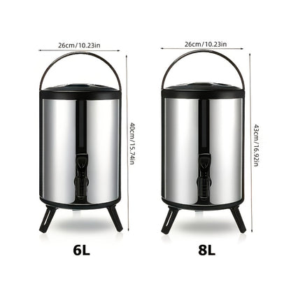 6L or 8L Insulated Beverage Dispenser with Spigot, Twist Lid, Carry Handle and Foldable Stand