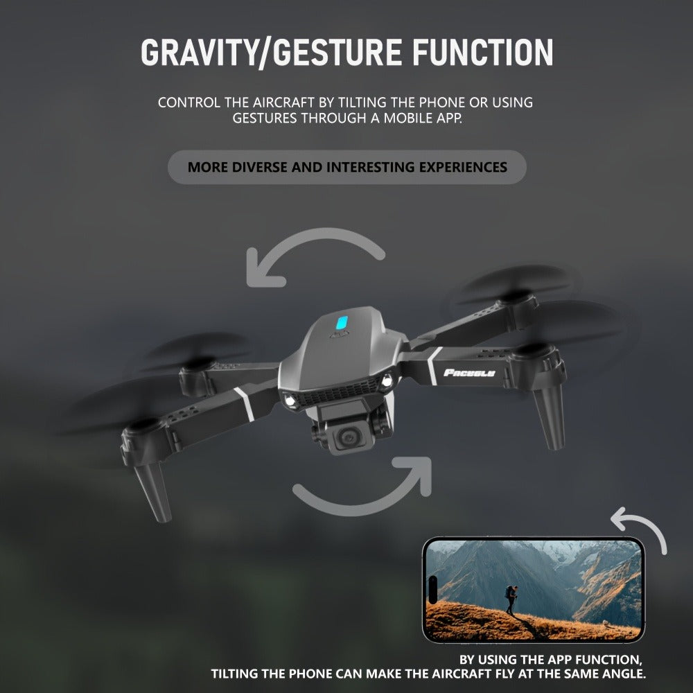 E88 Foldable Drone with Dual Camera – RC Quadcopter 360° Stunt Flip Surround Flight Optical Flow Height Hold 500mAh Battery Beginner to Intermediate Indoor Outdoor Flying Toy Gift for Teens Adults Boys