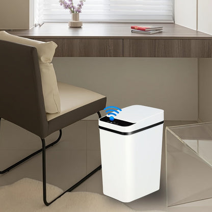 Two-Piece Motion Sensor Trash Can Set with 4.2 and 2.6-Gallon Narrow Bins in White or Black