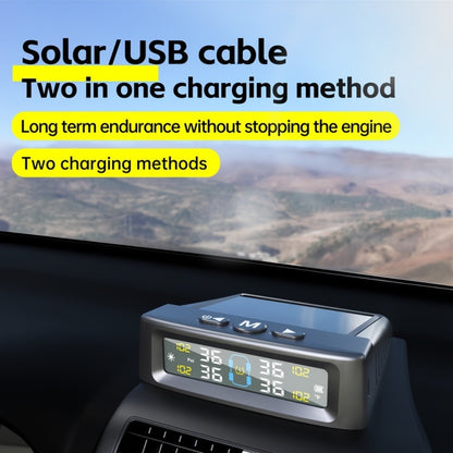 TPMS Tire Pressure Monitoring System – Wireless Solar & USB Powered, External Sensors, Universal Fit for 36V & Below Vehicles, Model T12