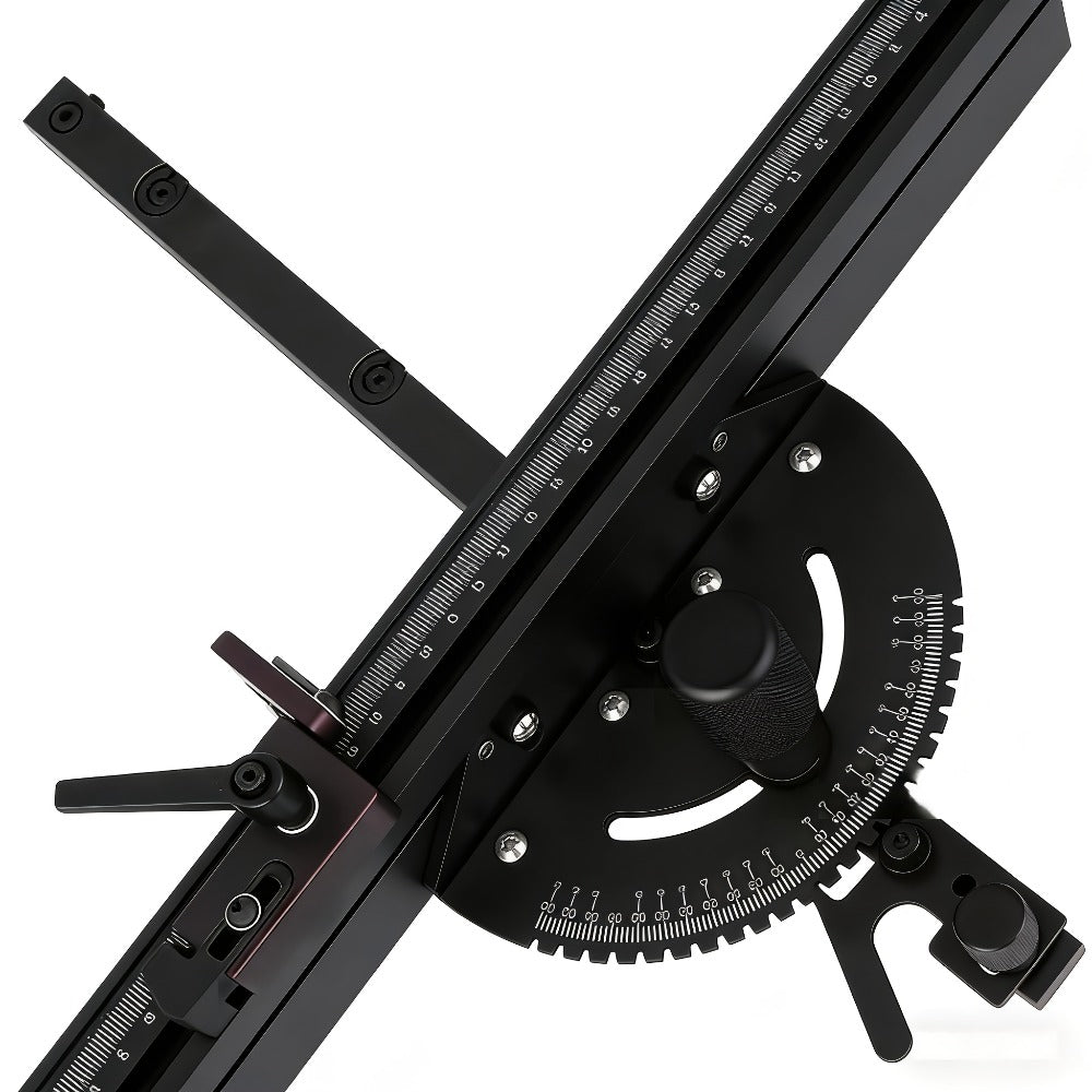 Adjustable Woodworking Miter Angle Gauge with 400 mm Fence and Black or Red Guide Rail Options