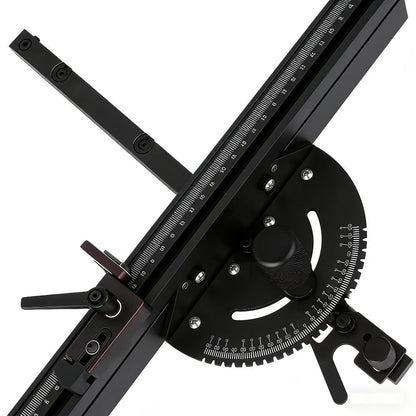 Adjustable Woodworking Miter Angle Gauge with 400 mm Fence and Black or Red Guide Rail Options