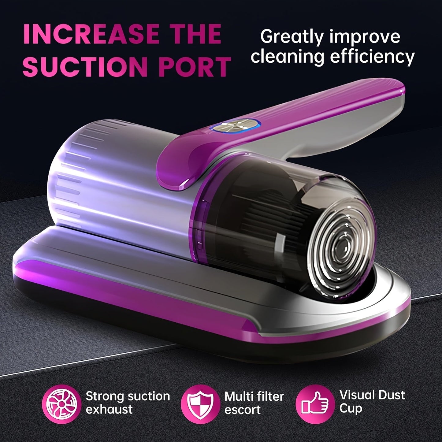Handheld Mattress Vacuum Cleaner 12KPa – Heavy-Duty Portable Bed Vacuum with Deep Cleaning, Low Noise, Allergen & Dust Mite Removal for Mattress, Sofa, Pillow & Upholstery