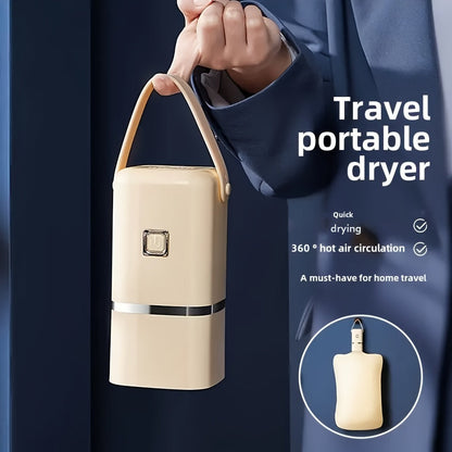 Travel Clothes Dryer with Fold-Out Fabric Bag, One-Piece Checkout Configuration and Hanging Strap
