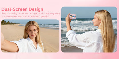 4K Dual Screen Digital Camera 18X Zoom Vlogging Camera with Anti-Shake 64GB Card & 2 Batteries