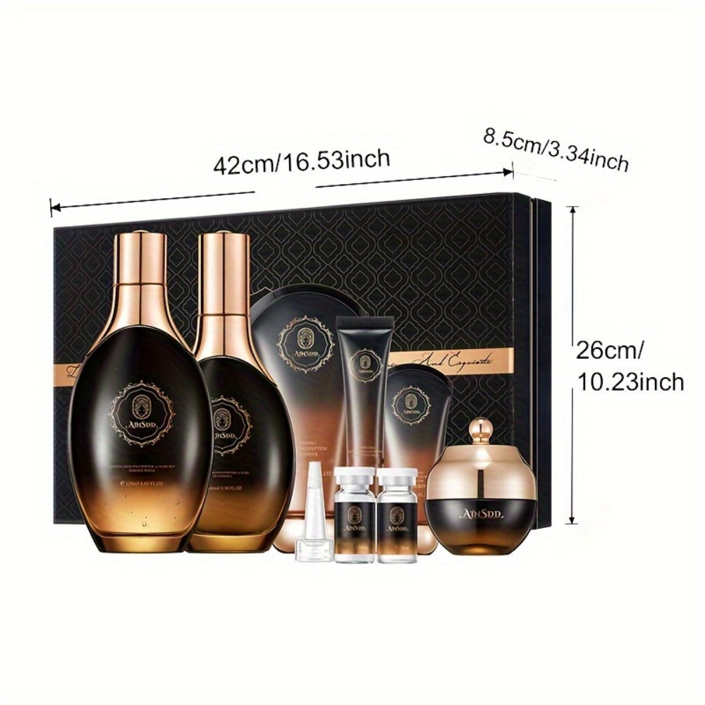 12-Piece Ginseng Seed Peptide Skincare Gift Set with Toner, Essence, Lotion, Cream and Eye-Care Collection