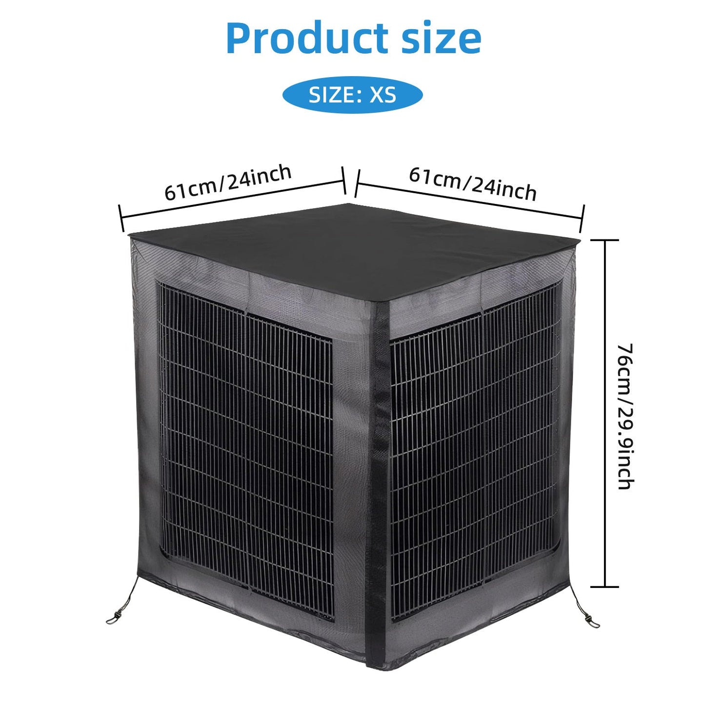 Outdoor Air Conditioner Cover with Mesh Vent and Adjustable Straps in Three Sizes for Central AC Units