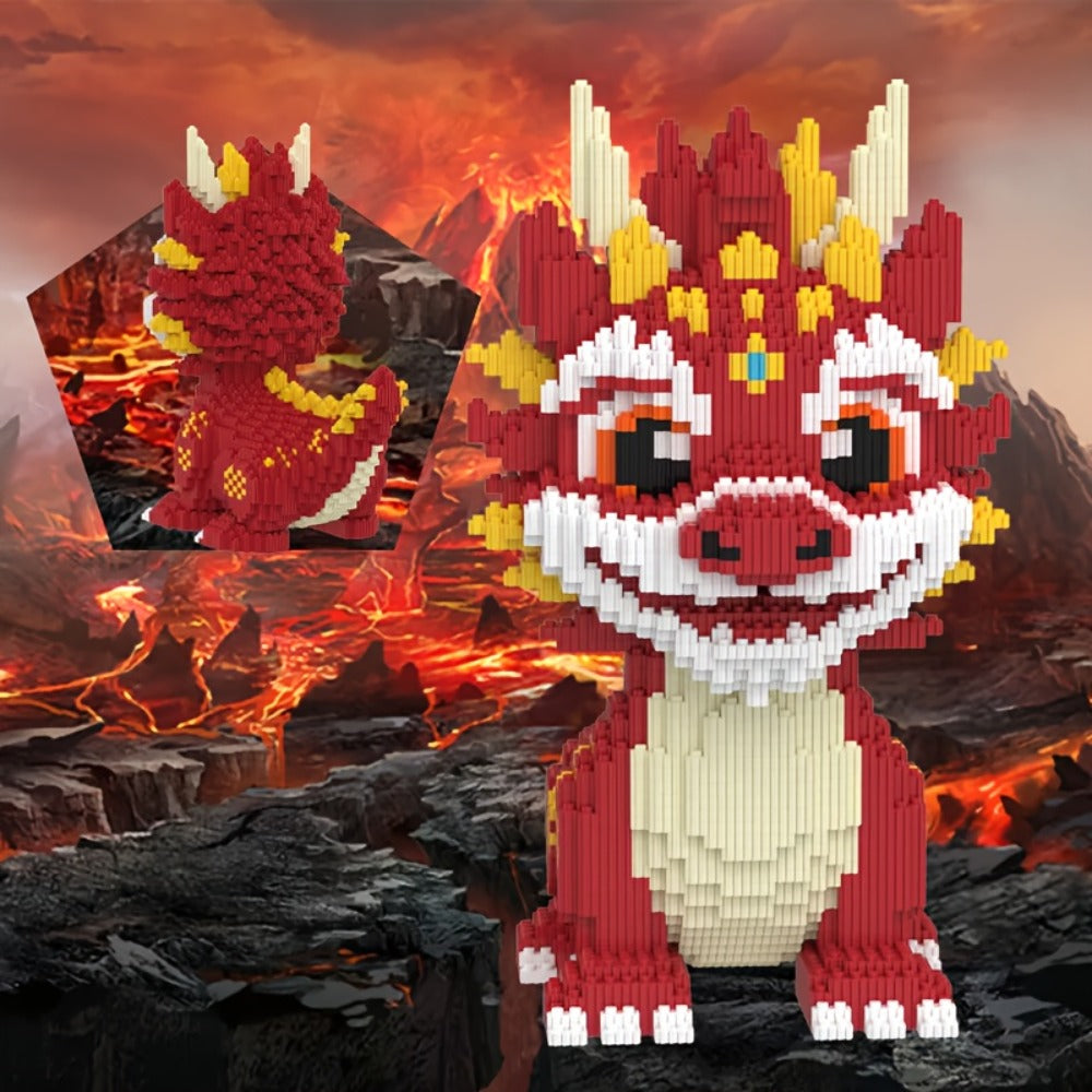 4500-Piece Chinese Dragon 3D Assembly Set in Mixed Colors, Model 8843 for Adult Holiday Display Decor