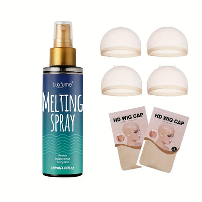 Lace Melting Spray for Wigs Invisible Hold No Residue Strong Bond Quick Dry Transparent Wig Adhesive Spray for Lace Front Full Lace Daily Styling Women