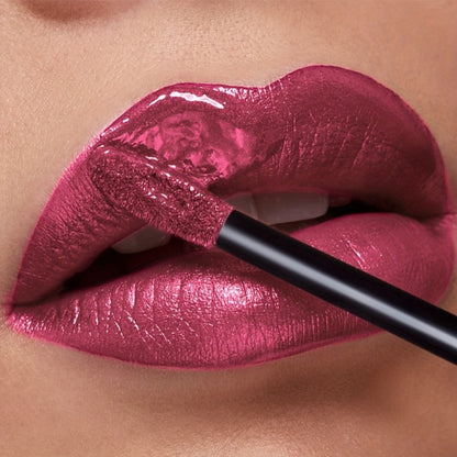 Metallic Shimmer Liquid Lip Color with 22 Numbered Shades, 7.2cm Clear Tube and Wand Applicator