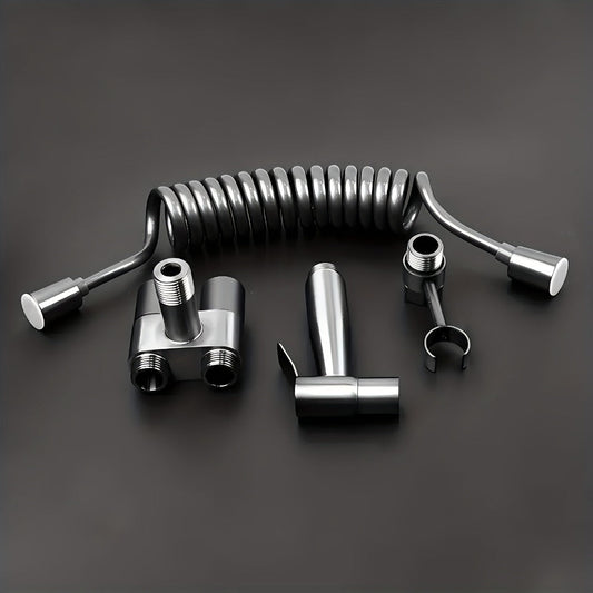 Bidet Toilet Spray Gun Angle Valve One In Two Out Handheld Flusher Booster Sprayer for Toilet Women Washing Machine Household Bathroom Hygiene Modern Minimalist