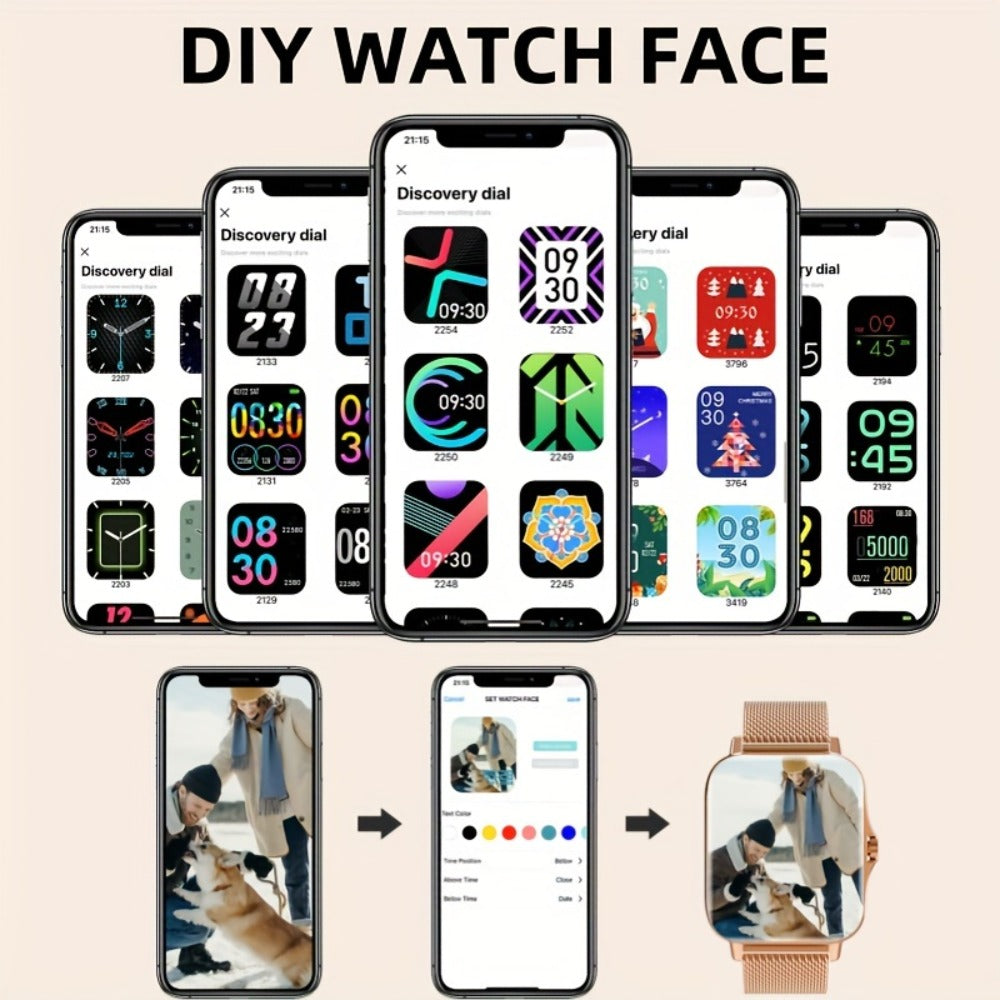 Women's Smartwatch with Voice Assistant, Message Alerts, Sport Modes and Dual Silicone Straps
