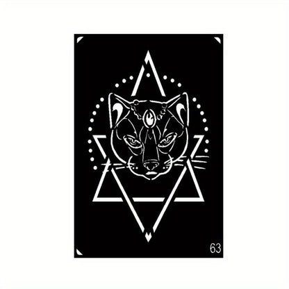 Twenty-Piece A5-Labeled Tattoo Stencil Kit002 with Animal, Symbol and Geometric Pattern Designs