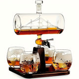 1 Set Of 1000ml/33.81oz Whiskey Water Pourer With 4 Cups