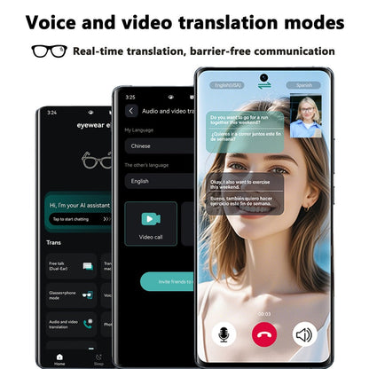 Smart Glasses 160-Language Translation Eyewear with Bluetooth 5.3 Open-Ear Audio and 18 Frame Options