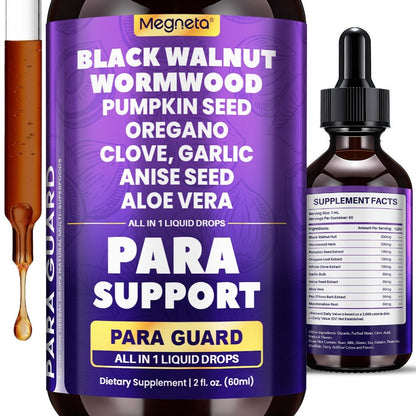 Herbal Supplements with Megneta Label, Black Walnut Clove Garlic Turmeric Pumpkin Seed Oregano Drops