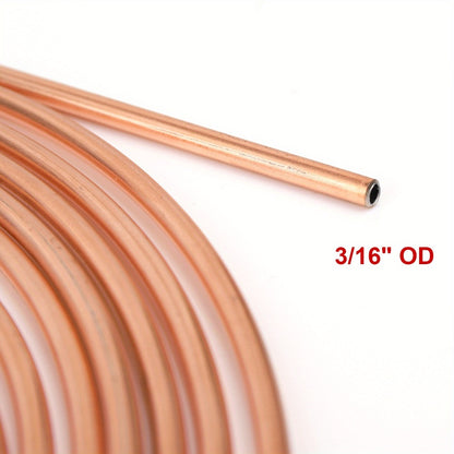 3/16" Brake Line Tubing Kit – Copper Nickel 25ft with 32 Fittings & Stainless Steel Clamps | Brake Line Repair Kit for American Cars & Most Vehicles | 2pcs or 34pcs Set