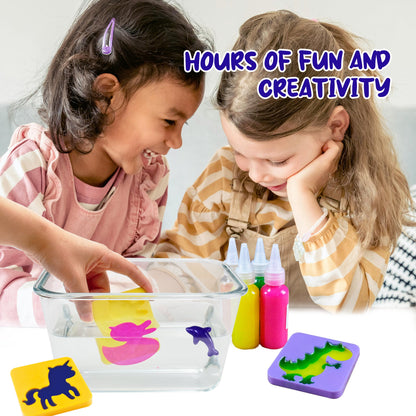 Magic Water Gel Creature Craft Kit with Ten Color Gels, Six Molds, Mixing Powders and Lidded Display Jar