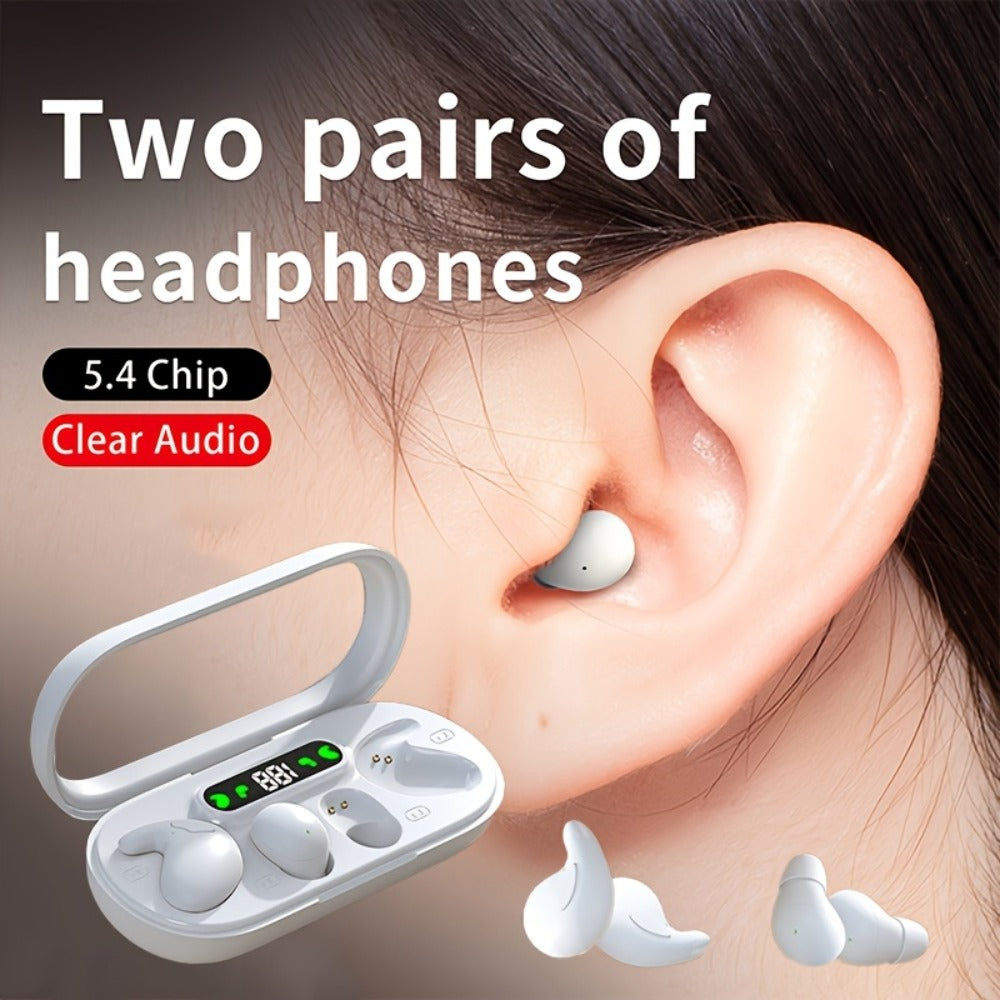 True Wireless Earbuds Two-Pair Gift Set with Transparent LED Display Case and Dual Touch Controls