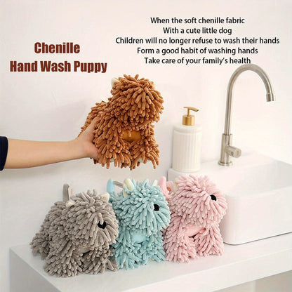 Puppy-Print Microfiber-Style Kitchen Towels in Blue, Gray, Pink or Brown Checkout Colors for Home and Everyday Use