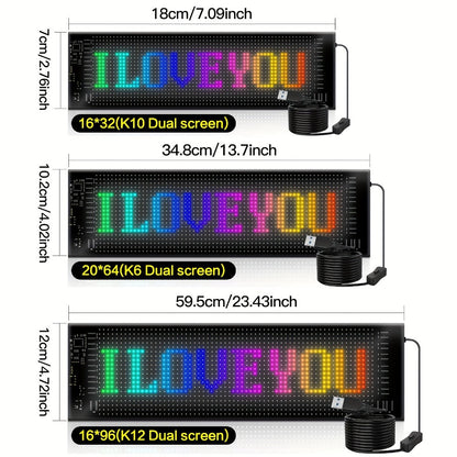 Car LED Light Panel USB Powered Smart Display – App Control, Eye-Shaped Design, Programmable LED Matrix Screen | 16x32 to 16x96 | Vehicle Interior & Exterior Decoration