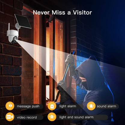 3MP Solar PTZ Outdoor Security Camera with 2.4GHz WiFi, Sold Alone or in One- or Two-Camera Solar Panel Packages