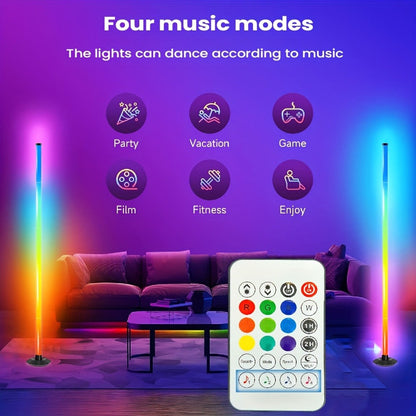 RGB Floor Lamp with Remote Control USB Powered | Color Changing LED Corner Lamp with Adjustable Brightness – Modern Space-Themed Ambient Light for Living Room & Bedroom