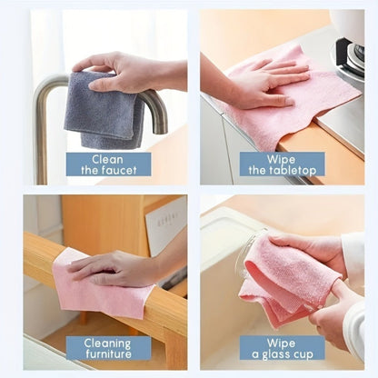 Thirty-Piece Tear-Off Microfiber Cleaning Cloth Roll in Pink, Grey, Lake Blue or Pea Green
