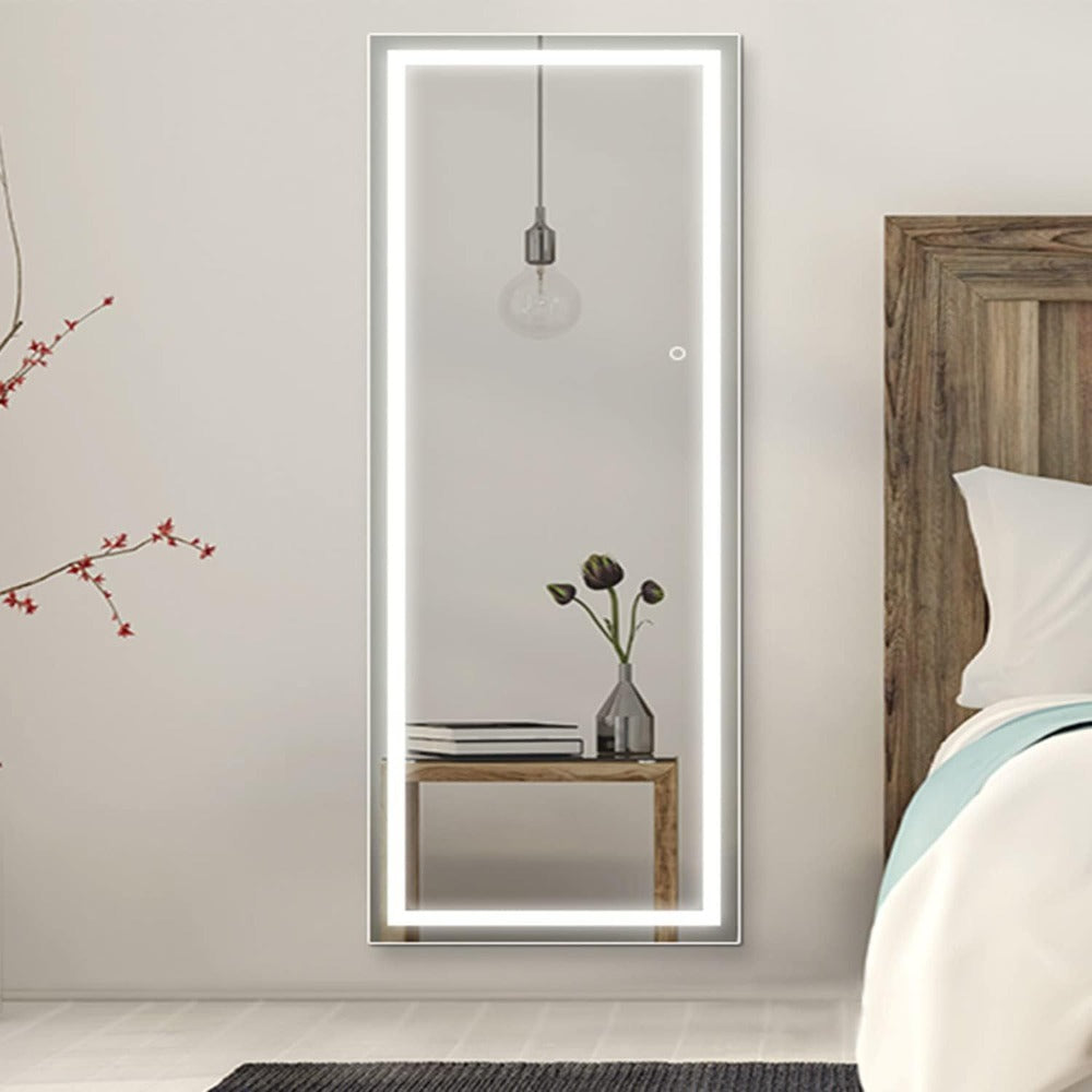 LED Full Length Mirror with Lights, Touch Control Lighted Full Body Mirror for Entryways, Bedrooms and Living Spaces