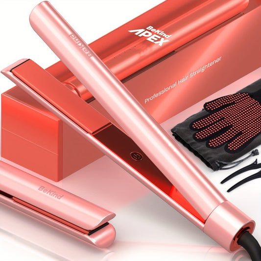 Hair Straightener Flat Iron 2-in-1 Curling Iron | 460°F Professional Ceramic Plates | 15s Fast Heating | Temp Memory | UltraSmooth Anti-Frizz | Gift Set for Women Girls