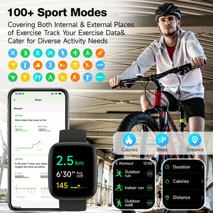 Smartwatch – Alexa Built-in Waterproof 1.83" HD – Wireless Calling, 100+ Sport Modes, Heart Rate SpO2 Sleep Tracker, Optional Woven…