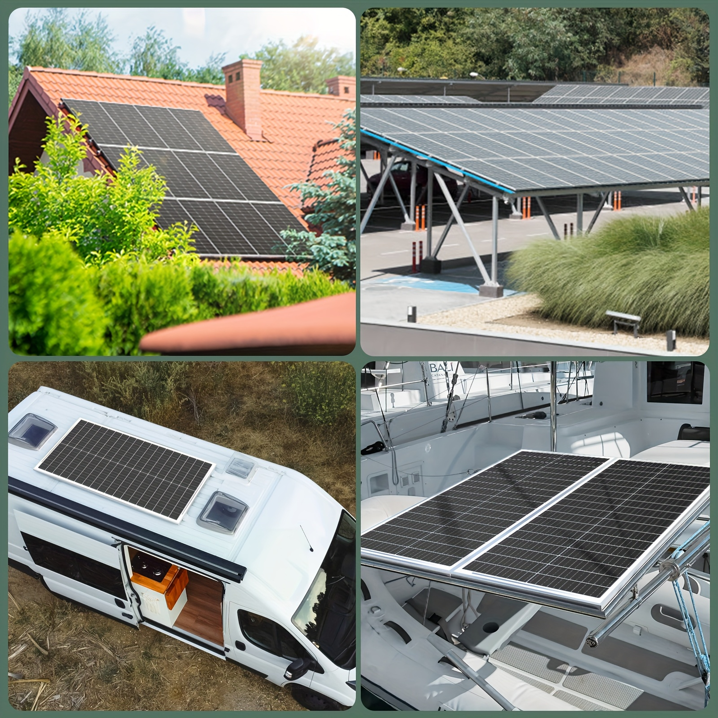 Solar Panel 100W 12V 18BB Monocrystalline 24% High Efficiency PV Module Power Charger for RV Battery Marine Rooftop Farm Home Camping Caravan Off-Grid System