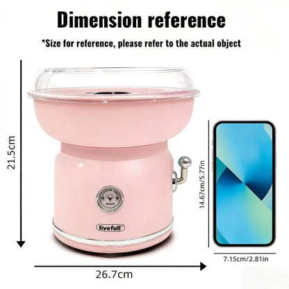 Cotton Candy Machine for Home & Commercial Use – Desktop Tabletop Floss Maker, Food-Grade Anti-Scald Design, Makes Colorful Fancy Spun Sugar, Includes Colored Sugar & Rolling Sticks