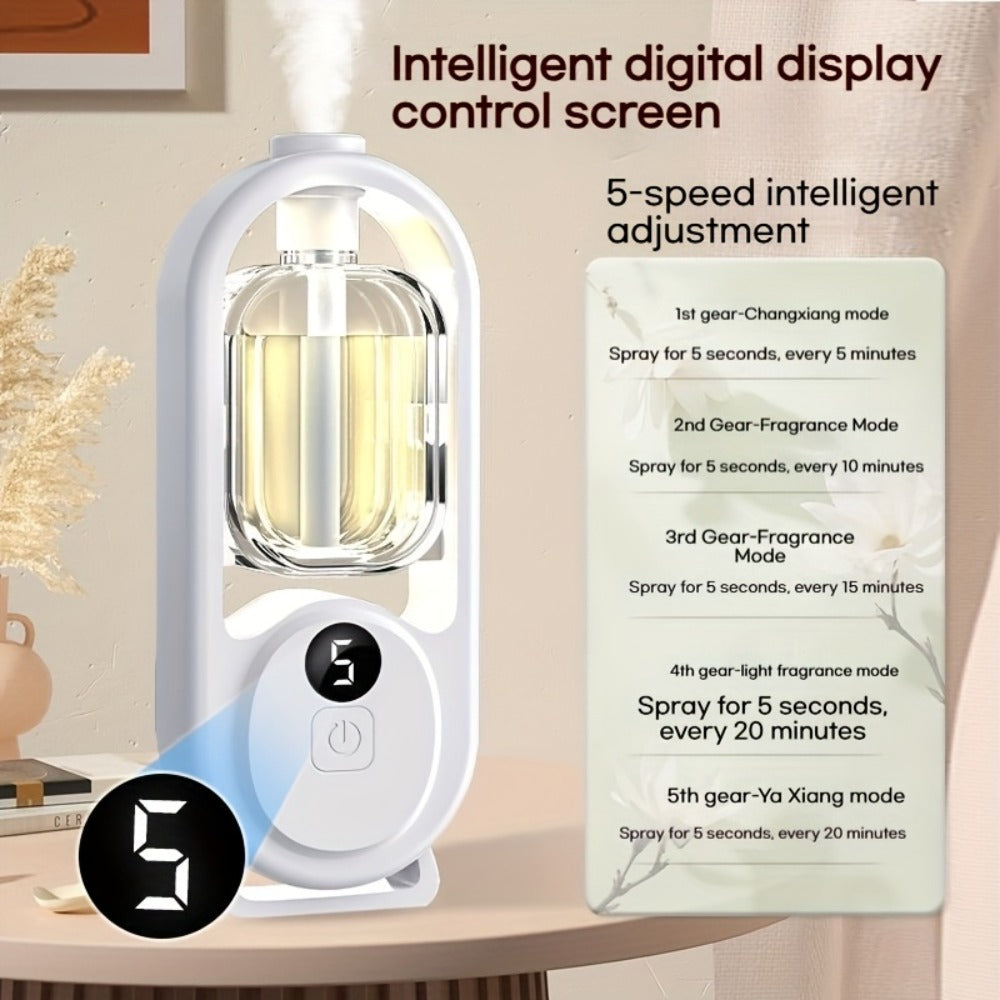 USB Essential Oil Diffuser with Five-Level Display, Multicolor Light and One-, Three- or Five-Bottle Bundles