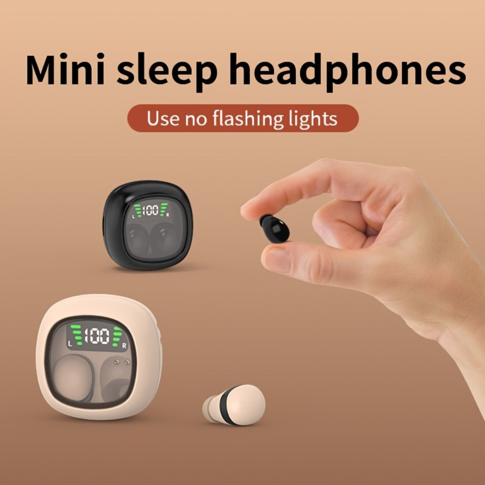 Wireless Earbuds Ultra-Small HiFi In-Ear with Touch Control, Built-In Mic and LED Case in Three Colors