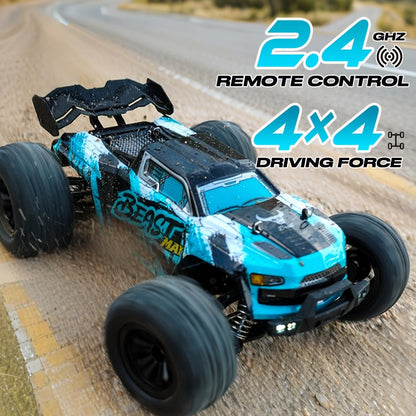 Remote Control Car, 1:16 4WD RC390 Off-Road Racer with 70 km/h Label, LED Lights and Two Batteries