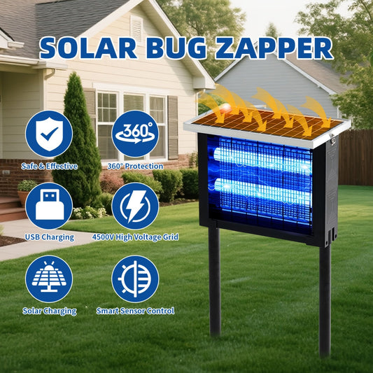 Solar Bug Zapper Outdoor Rechargeable | Patio Garden Backyard Camping